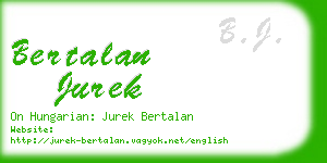 bertalan jurek business card